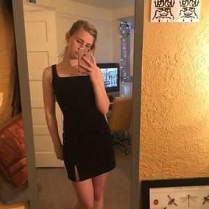 Black 90s-Style Mini Dress.